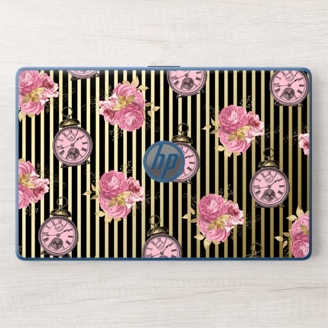 Roses and Pocket Watches HP Laptop Skin (Front)
