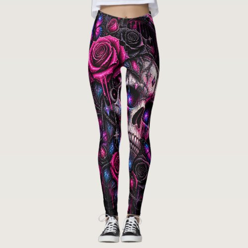 roses and skull- ARH Leggings