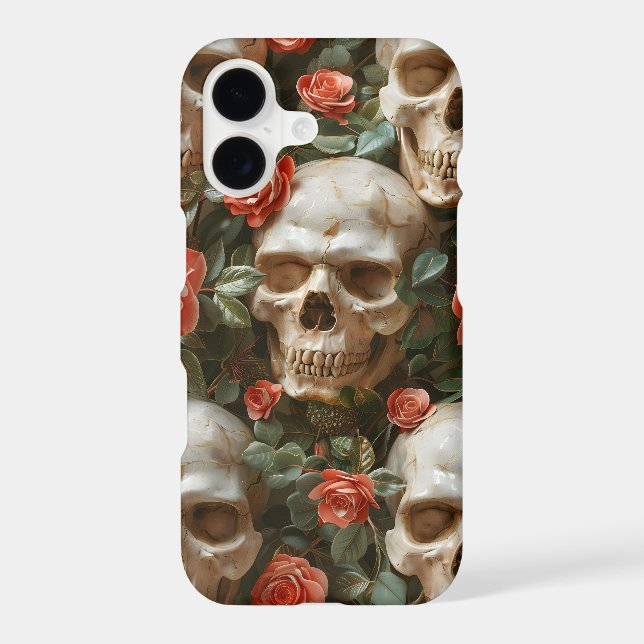 Roses and skulls design iphone case (Back)
