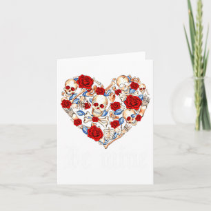 Roses And Skulls Heart Gothic Style Valentine Be M Card