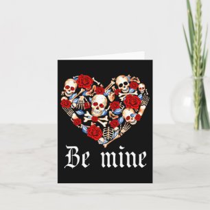 Roses And Skulls Heart Gothic Style Valentine Be M Card