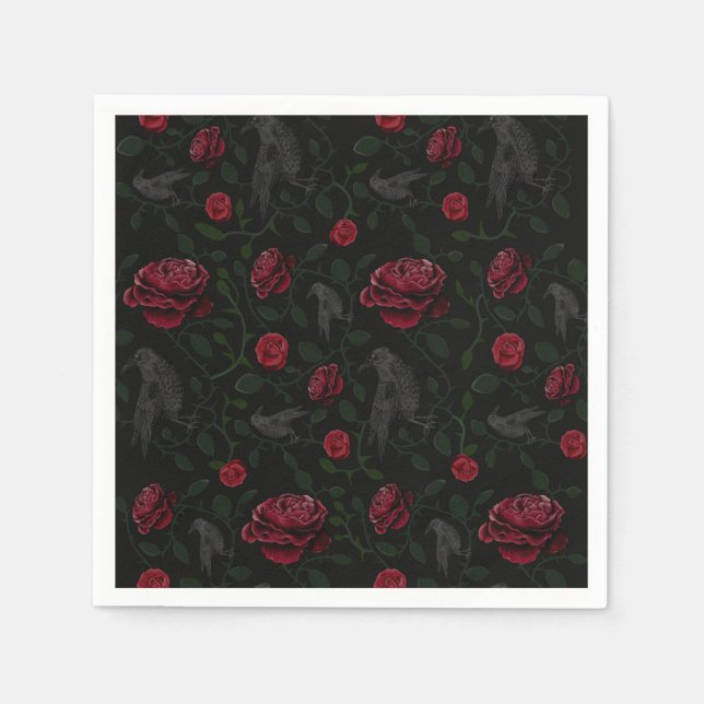 Roses and Skulls Napkins (Front)