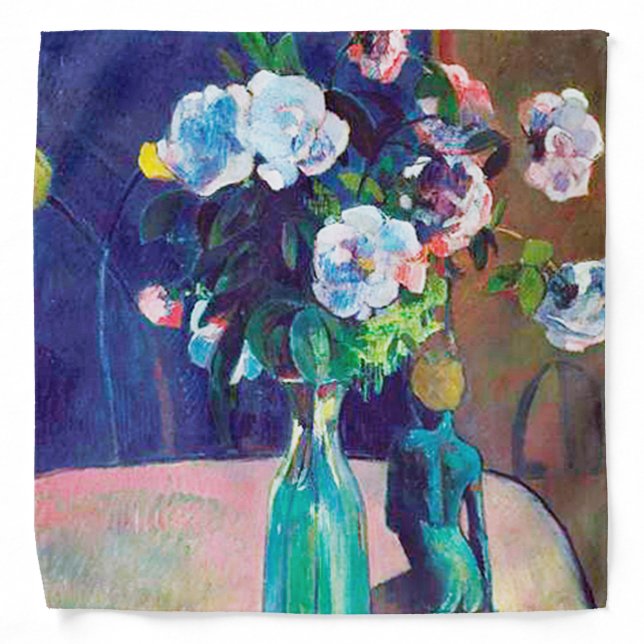 Roses and Statuette, Gauguin Bandana (Front)