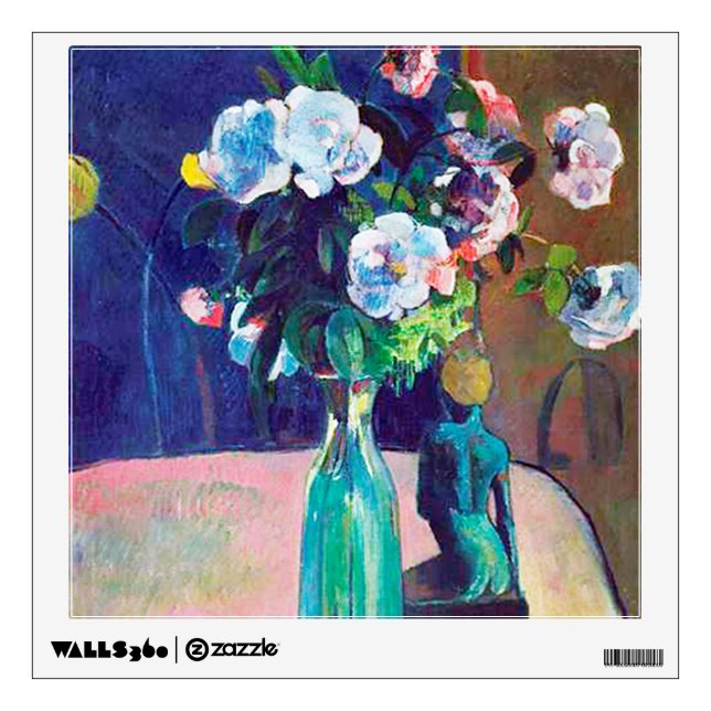 Roses and Statuette, Gauguin Wall Decal (Front)