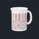 Roses And Stripes Pitcher<br><div class="desc">This Roses and  Stripes Pitcher is perfect for a Shabby Chic style kitchen or dinette. Look for the matching teapot!</div>