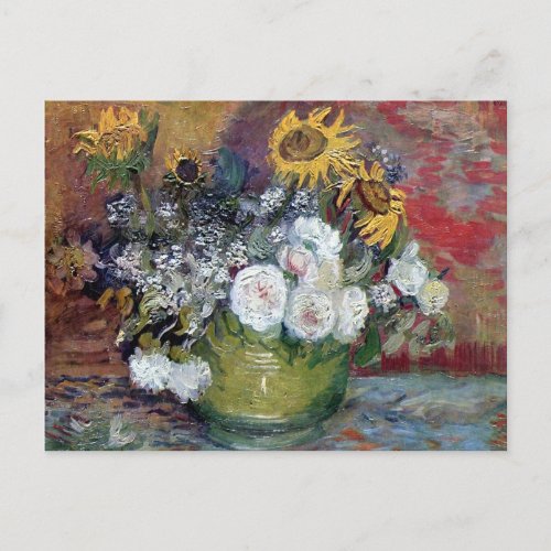 Roses and Sunflowers by Van Gogh Postcard