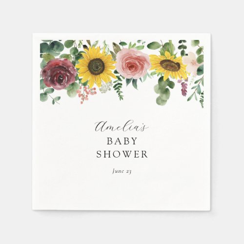 Roses and Sunflowers Napkins