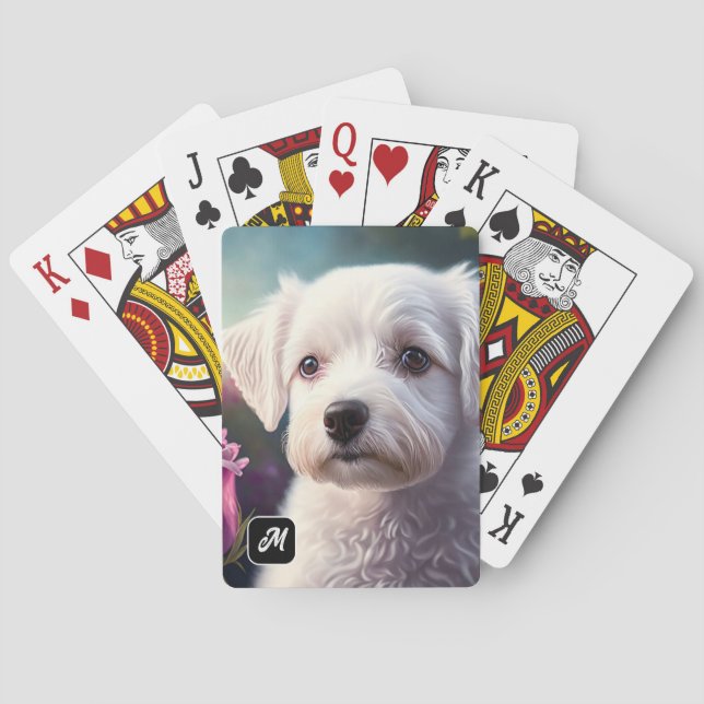 Roses And Sweet Dog Collection Poker Cards (Back)