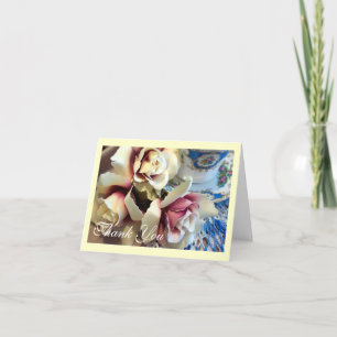 Roses and Teacup Thank You Card