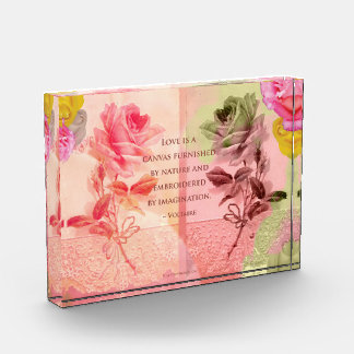 Roses and Voltaire Acrylic Block