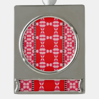 Roses And Waves Clovers Silver Plated Banner Ornament