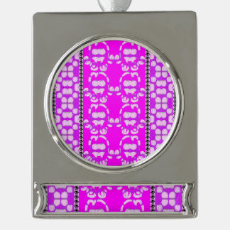 Roses And Waves Cupflowers Silver Plated Banner Ornament