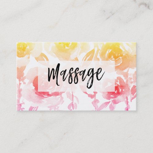  Roses and Wisteria  Flowers MASSAGE Floral Business Card