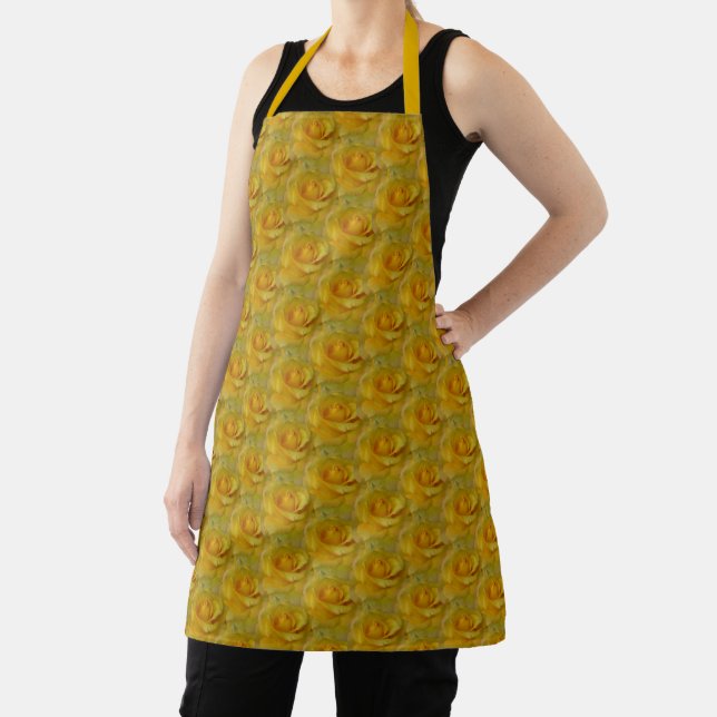 Roses Aprons Gold Rose Apron Personalized Aprons (Insitu)