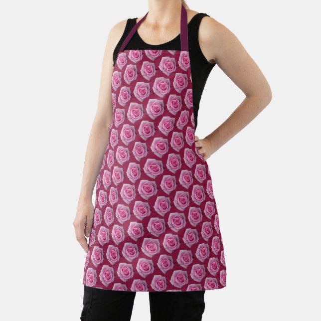 Roses Aprons Pink Rose Apron Personalized  Gifts (Insitu)