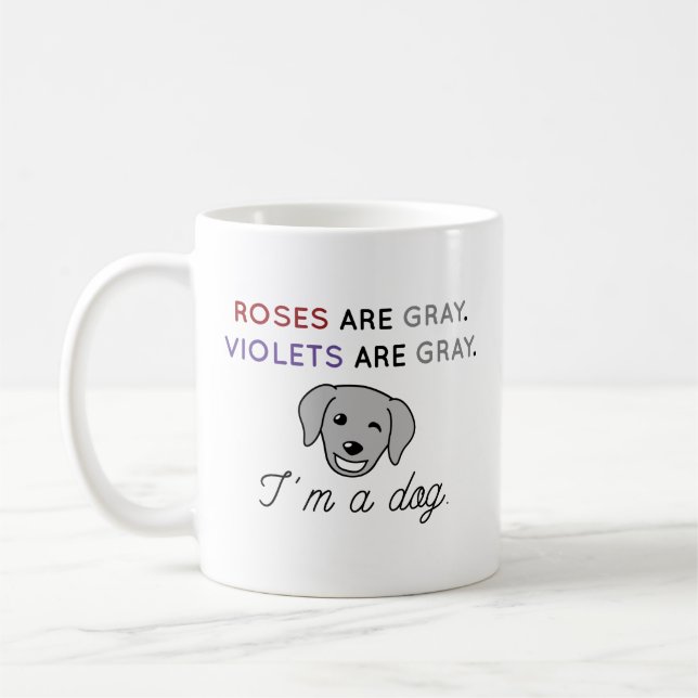 Roses Are Gray Coffee Mug (Left)