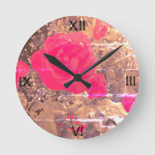 Roses Are... medium, round wall clock