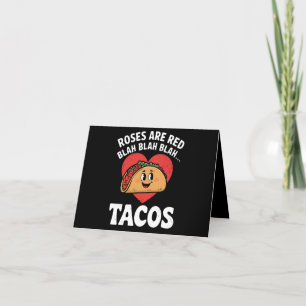 Roses Are Red Blah Tacos Funny Valentine Day Letterpress Thank You Card