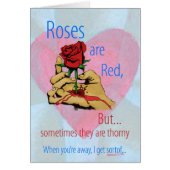 Roses are red but sometimes they are thorny cards (Front)