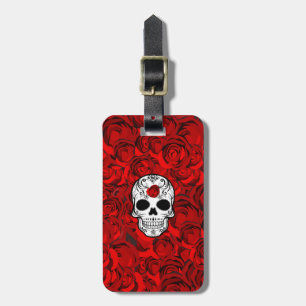 Roses are red Day of the Dead Sugar Skull Luggage Tag
