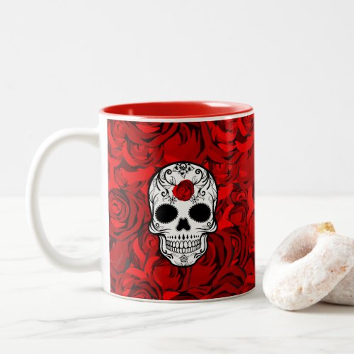 Roses are red Day of the Dead Two_Tone Coffee Mug