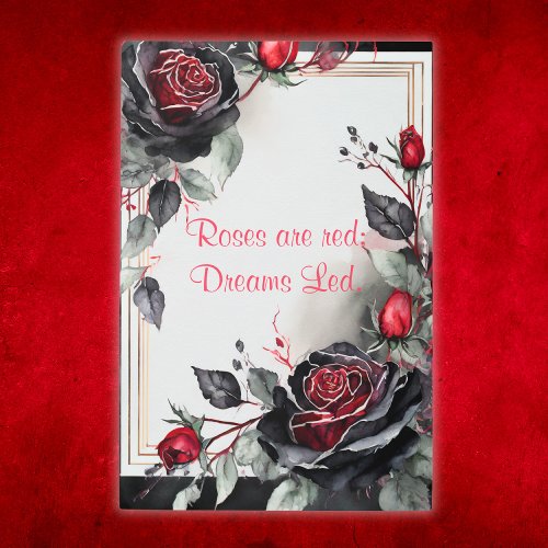 Roses are Red Dreams Led _ Monogrammed  Metal Print