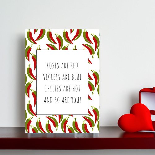 Roses are Red Funny Chili Poem Valentines Day Holiday Card