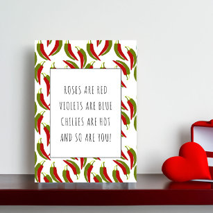 Roses are Red Funny Chilli Poem Valentine's Day Holiday Card