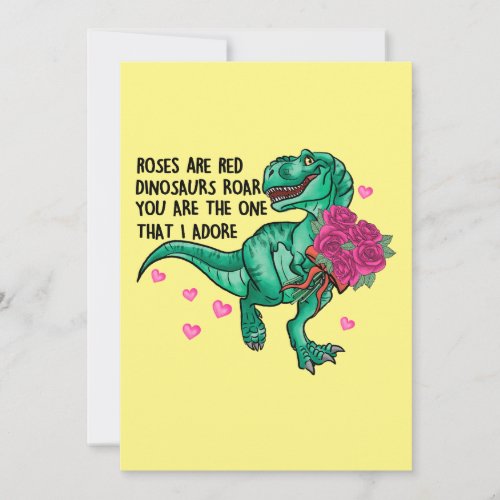 Roses Are Red Funny Dinosaur Valentines Day Holiday Card