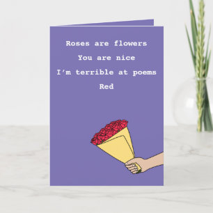 Roses are red funny poem Valentine’s Day  Holiday  Card