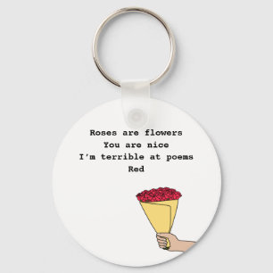 Roses are red funny poem Valentine’s Day Keychain