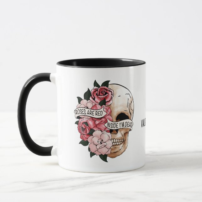 Roses Are Red Inside I'm Dead Valentine's Day Mug (Left)