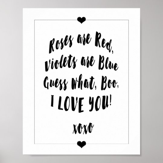 Roses are Red Poem Customizable Poster