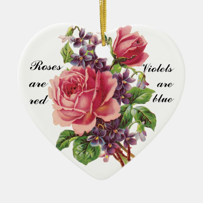 Roses are Red, Violets are Blue Valentine Ornament