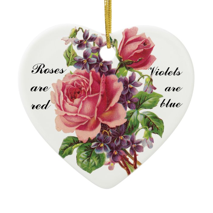 Roses are Red, Violets are Blue Valentine Ornament