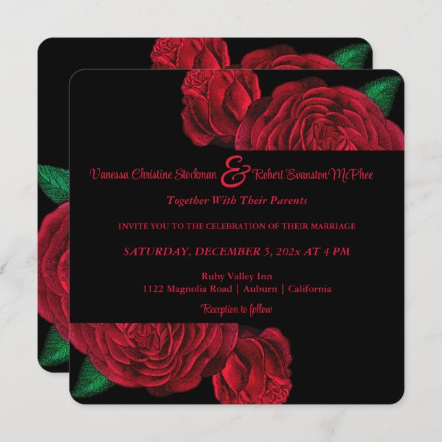 Rose's Are Red Wedding Invitation (Front/Back)