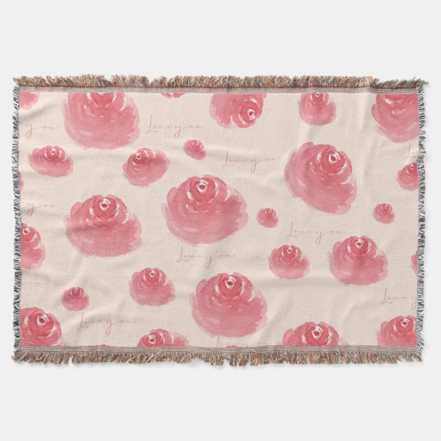 Roses are Rosy~ Throw Blanket (Front)