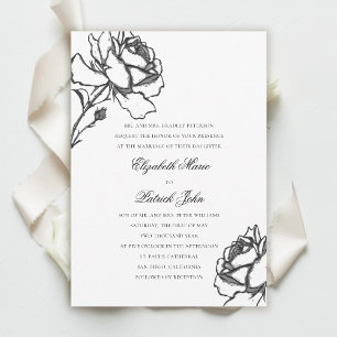 Roses Art Modern Classic Formal Parents Wedding Invitation