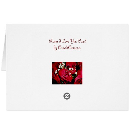 Roses & Baby Breath I Love You Card (Back Horizontal)