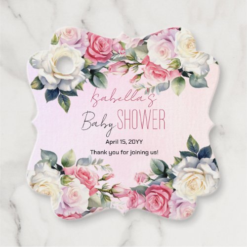 Roses Baby in Bloom Floral Baby Shower Favor Tags