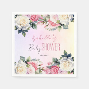 Roses Baby in Bloom Floral Baby Shower Napkins