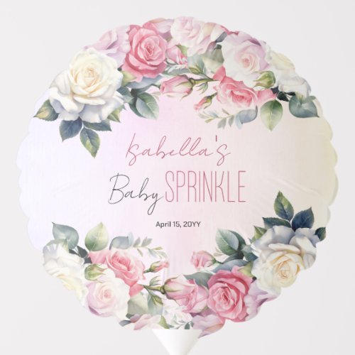 Roses Baby in Bloom Floral Baby Sprinkle Balloon