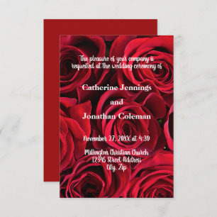 Roses Background - 3x5 Wedding Invitation