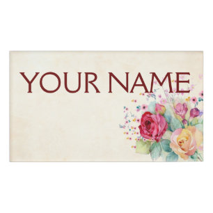 Roses background - Customize your own Name Tag