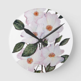 Roses 'Ballerina' Floral Art Round Clock