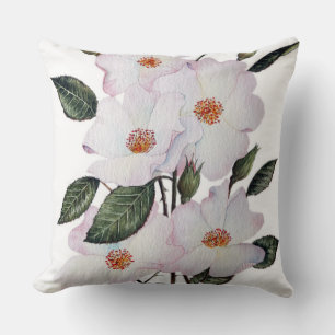Roses 'Ballerina' Floral Art Throw Pillow