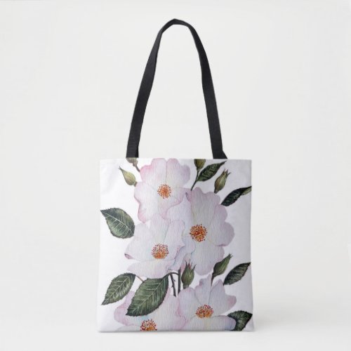 Roses Ballerina Floral Art Tote Bag