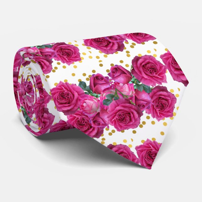 roses banner neck tie (Rolled)