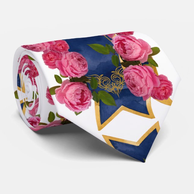 roses banner neck tie (Rolled)