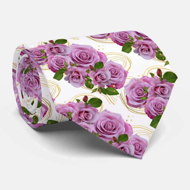 roses banner neck tie (Rolled)